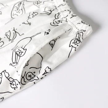Moterims Miego Likučius Prarasti Paprastą Animaciją Tiesiai Kvėpuojantis Sleepwear Moterų Visų rungtynių Elastinga Juosmens Medvilnės Atsitiktinis korėjos Stiliaus