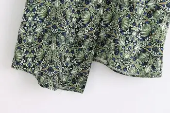 Moterims, stilingas gėlių asimetrinių palaidinukės netinkamų projekto trumpas rankovės marškinėliai moteriška žalia mados viršūnes blusas