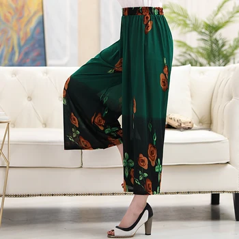 Moters Pločio Kojų mada Moterims Vasaros Streetwear Didelis Elastinga Juosmens Kelnės Atsitiktinis Ilgos Kelnės