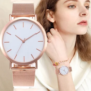 Moterų Laikrodžiai Rose Gold Paprasta Mados, Moteris Riešo Žiūrėti Prabangos Ponios Žiūrėti Moterų Apyrankės Reloj Mujer Laikrodis Relogio Feminino