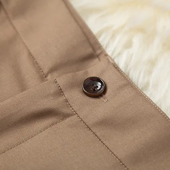 Moterų office lady siuvinėjimo švarkas tiktų 2021 m. pavasarį, vasarą vieną mygtuką, sportiniai švarkai (bleizeriai) + ilgas kelnes elegantiškas dviejų dalių komplektus, ruda
