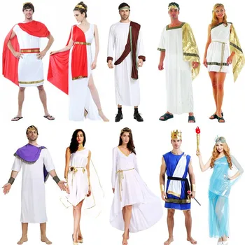Moterų, Vyrų, Senovės Graikijoje Kampas Cosplay Kostiumų Šeimai Šalis Suaugusiems, Karnavaliniai Kostiumai Dress Puras Helovinas Kalėdų