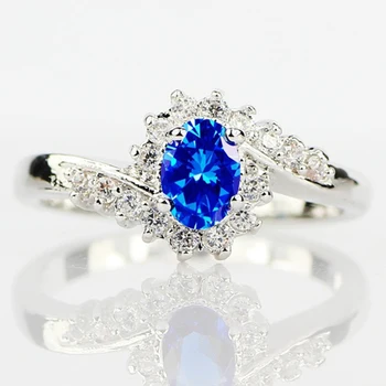 Moterų žiedas Europos ir Amerikos moterų Kūrybos Mėlyna Cirkonis moterų žiedas vestuvinis žiedas