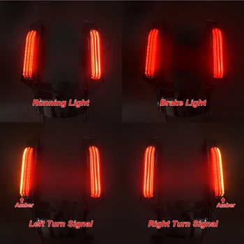 Motociklo LED Galinis Sparnas Sistemą Raudona Dūmų Gintaro Harley 