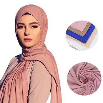 Musulmonų Moterų Skara Skara Rudenį Vientisos Spalvos Ilgai, Skaros, Apsiaustas Šalikai 2020 Naujas Ponios Skarelė Hijabs