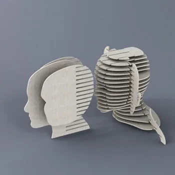 Mąstytoju galvos 3D modelį CNC lazerinis pjovimas failą CDR DXF formato failą vektorius, dizaino piešimo