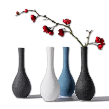 Namų Dekoro Priedai Japonų Stilius Paprastas Matinio Stiklo Keramikos Vaza Kambarį Darbalaukio Dekoro Gėlių Kompozicijų Džiovintų Gėlių