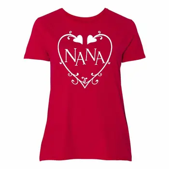 Nana Su širdies Ir Swirls moteriški Marškinėliai Valentino Dieną