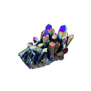 Natūralus Kvarco Kristalas Vaivorykštė Titano Grupių Retų Mineralinių Pavyzdys Apdailos Reiki Amatų Gydymo Akmuo H6Y3