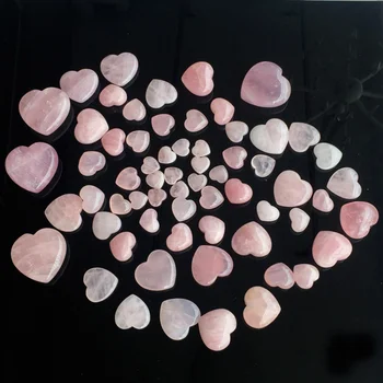 Natūralus Rožių Kvarco Pakabutis Reljefiniai Širdies Formos Delno Akmens Kristalų Gijimas Brangakmenio Namų Dekoro 15x15x10mm