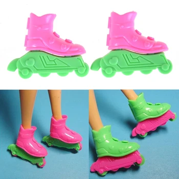 Nauja Vaikų Mergaičių Žaislas Roller Žaisti Priedai 1 Set skrituļslida Išgalvotas Lėlės batai+laisvų rankų įranga+šalmas lėlės/Lėlės Čiuožimo Batai Žaislas