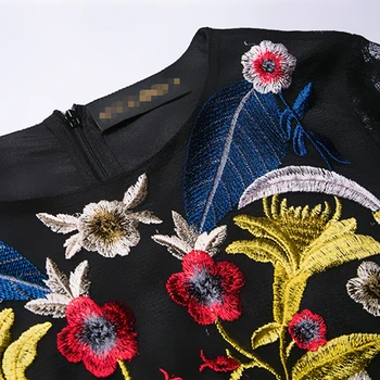 Nauja Vasaros Derliaus Ilga Suknelė Ir Gėlių, Prabangos Siuvinėjimo Tinklelio Sluoksniais Europos Retro Visas Ilgis Moterų Suknelės, Aukštos Kokybės