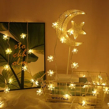 Naujas 6M 40LED Snaigės String Light Christmas Garland Pasakų LED Kamuolys Šviesos Žibintai Kalėdos Lauko Vestuves Namų Dekoro 2020 m.