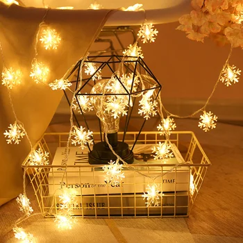 Naujas 6M 40LED Snaigės String Light Christmas Garland Pasakų LED Kamuolys Šviesos Žibintai Kalėdos Lauko Vestuves Namų Dekoro 2020 m.