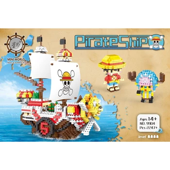 Naujas Diamond TŪKST. SAULĖTAS Piratų Laivas, Valtis Modelis Mini Micro Blokų Pastato Švietimo Plytų Žaislas Vaikams, Vaikams Kalėdų Dovana