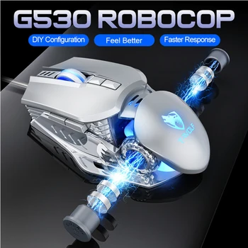 Naujas G530 Šviesos Žaidimas Pelės Elektroninio Sporto Mechaninė Pelės RGB Apakinti Darbalaukio Sąsiuvinis Bendrojo