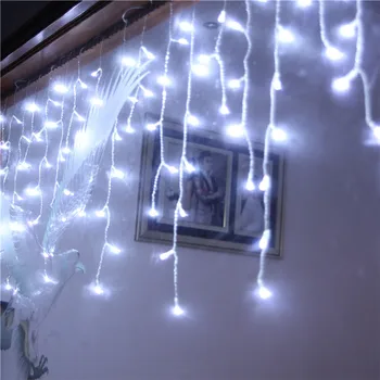 Naujas LED Lango Užuolaidėlė Varveklis String Pasakų Žibintai Vestuves Kalėdų Dekoro Šviesos Eilutę Kalėdų dekoracijas #25o25