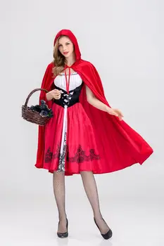 Naujas Little Red Riding Hood Kostiumas Helovyno Cosplay Vienodas Suaugusiųjų Vaidmenų Suknelė, Apsiaustas Etapo Rezultatus Kostiumas Medžiaga