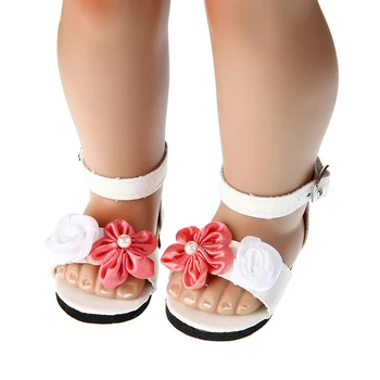 Naujas Lėlės Priedai Raudona gėlė, sandalai 1/3 BJD Doll ir 43cm Baby Doll Batai 7.5 cm Žaislai Pomėgiai Lėlės ir jų Priedai