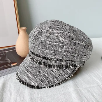 Naujas Moterų Aštuoniakampis Skrybėlės Vientisos Spalvos Beretė Skrybėlę Medvilnės Skalbiniai Kvėpuojantis Pavasario Korėjos Atsitiktinis Newsboy Kepurės
