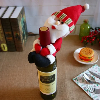 Naujas naujas Kalėdines dekoracijas Santa sniego laikydami butelį rinkiniai vidutinio butelis namų puošybai &66