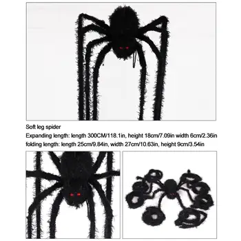 Naujas Pliušinis Modeliavimas Voras Siaubo Apdailos Helovinas Šalis Haunted House Vieta Išdėstymas Rekvizitai Helovinas Ornament Black Spider