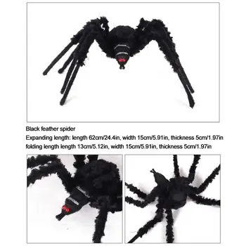 Naujas Pliušinis Modeliavimas Voras Siaubo Apdailos Helovinas Šalis Haunted House Vieta Išdėstymas Rekvizitai Helovinas Ornament Black Spider