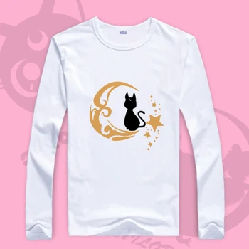 Naujas Sailor Moon Cosplay T-shirt Anime marškinėliai Vasaros Medvilnės ilgomis rankovėmis viršūnes Tees
