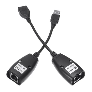 Naujas USB 2.0 Vyrų ir Moterų Ethernet Išplėtimo Laidą Cat5/RJ45/Cat6 Juoda Extender Tinklo Adapterio Kabelis Kompiuterio Jungtis