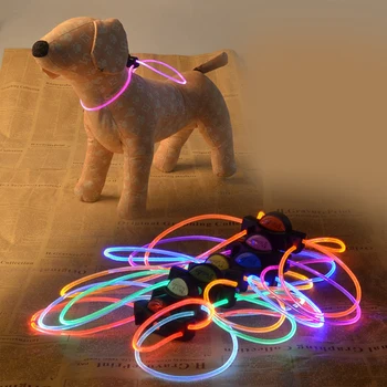 Naujas USB Įkraunamas LED Naminių Šunų Antkaklis Mirksi Švytėjimas, Žėrintis Šviesos Naktį Šunų Antkakliai
