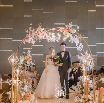 Naujas vestuvių rekvizitai kaustytomis geležies arch gėlių stovas T etape eilėje apdailos Mori vestuvių apdaila apvalios arkos