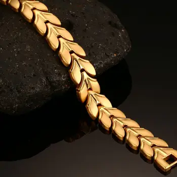 Naujausią dizainerio bižuterijos, aukso spalvos nerūdijančio plieno žavesio bangle magnetas apyrankes vyrams draugu dovana