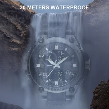 Nauji vyriški Daugiafunkcis LED Laikrodis atsparus Vandeniui Šviesos Plastiko Skaitmeninis Žiūrėti DOM668