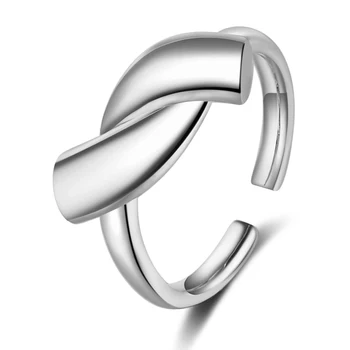 Naujos Mados Dizaino 925 Sidabro Paprasta Geometrija Atidaryti Žiedas Merginų, Moterų Reguliuojamas Šalies Asmenybės Uodega Žiedas, Dovana, Papuošalai
