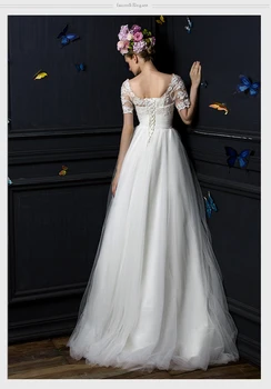 Nemokamas pristatymas casamento madingi trumpomis rankovėmis romantiškas, seksualus vestido de novia vestuvių Suknelė iki m. vestuvių suknelė nuimamas traukinys
