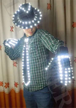 Nemokamas Pristatymas LED Kostiumai, Drabužiai, Švenčių Šalis Tiekia LED Etape Dėvėti LED Kostiumas Michael Jackson striukė Cosplay Kostiumas