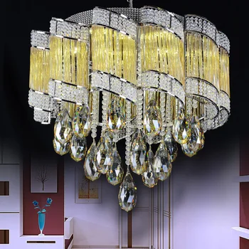 Nemokamas pristatymas Manufaktūra blizgesio Aukso Krištolo Sietynas, Šviesos Prabangūs Krištolo šviesos rungtynių blizgikliai de cristal patalpų apšvietimas