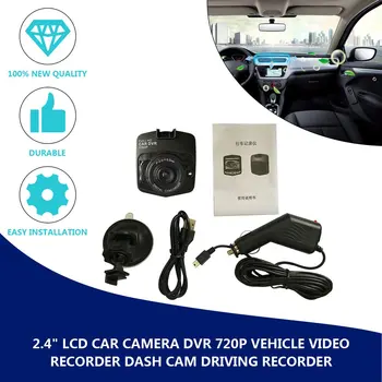Nešiojamų 2,4 colių LCD Car DVR Kamera 720P Rezoliucija, Transporto priemonės Vaizdo įrašymo Brūkšnys Kamera Vairavimo Diktofonas, Juodas