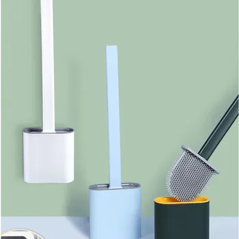 Nešiojamų ir kabo kūrybos silikono tualeto šepetys su dangteliu lengva valyti namų sienos montuojamas šepetys su ne miręs kampas tohidlou