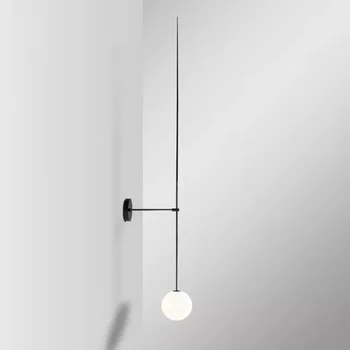 Nordic dizainas, modernios LED sconce Sienos žibintai Stiklo Kamuolys sienos lempos Vonios Veidrodis Naktiniai Retro lamparas de sumalti interjeras
