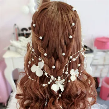 Nuotakos merginos gėlių karūna, linų spalvos plaukai gėlių galvos Moterų Vestuvių Gėlių Vainikas lankelis