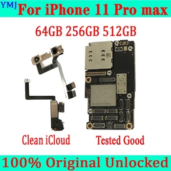 Original atrakinta iphone 11 Pro max Plokštė Be Veido ID/ Su Face ID Mainboard 64GB 256 GB 512 GB Laisvos 