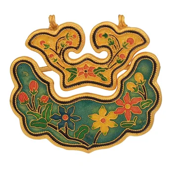 Originalaus dizaino porceliano emalio spalvinga amatų Ruyi lock pendant Kinijos retro stiliaus žavesio vyrams ir moterims, sidabras juvelyrika