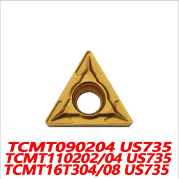 Originalus TCMT TCMT090204 US735 TCMT110202 TCMT110204 TCMT16T304 TCMT16T308 10vnt CNC tekinimo Dangos Karbido Įterpti Kokybės