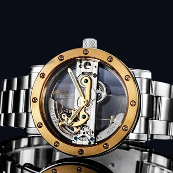 Originalus Tourbillon Mechaniniai laikrodžiai vyrams prabangos prekės ženklo verslo skeletas automatinis vyrų save vėjo reloj automatico de hombre