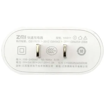 Originalus ZMI USB Įkroviklis QC 2.0 5V/2A 9V/2A 12V/1.5 Nešiojamų Greitai Įkrauti 