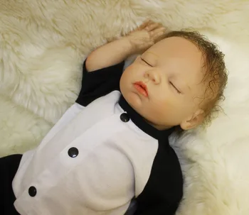 OtardDolls Bebe Atgimsta 18 colių Reborn Baby Doll Minkšto Vinilinio Silikono Naujagimių Lėlės bonecas Panda Drabužiai Vaikams Dovanos