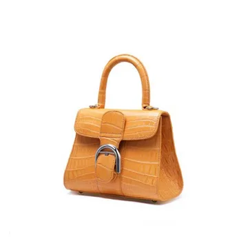 Ouluoer importo Nilo krokodilas krepšyje Moterų maišelį nišą geltona moterų rankinės mados elegantiškas Vieno peties maišas wonmen krepšys