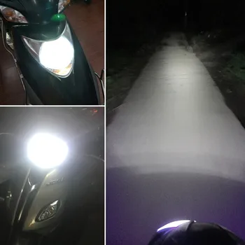 P15D LED Motociklo priekinių Žibintų Lemputes 12SMD 1200LM Hi low Rūko Žibintai DRL Lempos Paspirtukas Moto Žibintai 6000k Balta