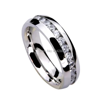 Paauksuoti kristalų vestuvių žiedai wome nerūdijančio plieno žiedas skatinimo nuolaida didmeninei